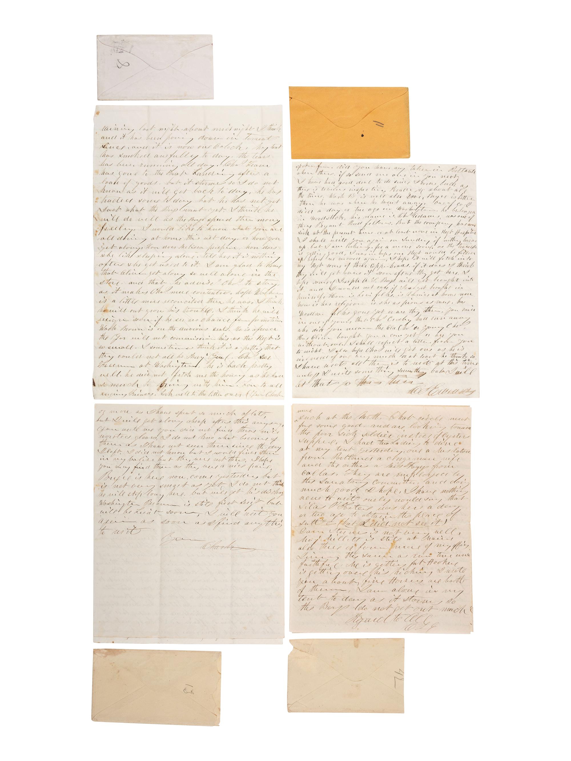 [CIVIL WAR]. A group of letters from Brevet General Clark S. Edwards, 5th Maine Infantry.