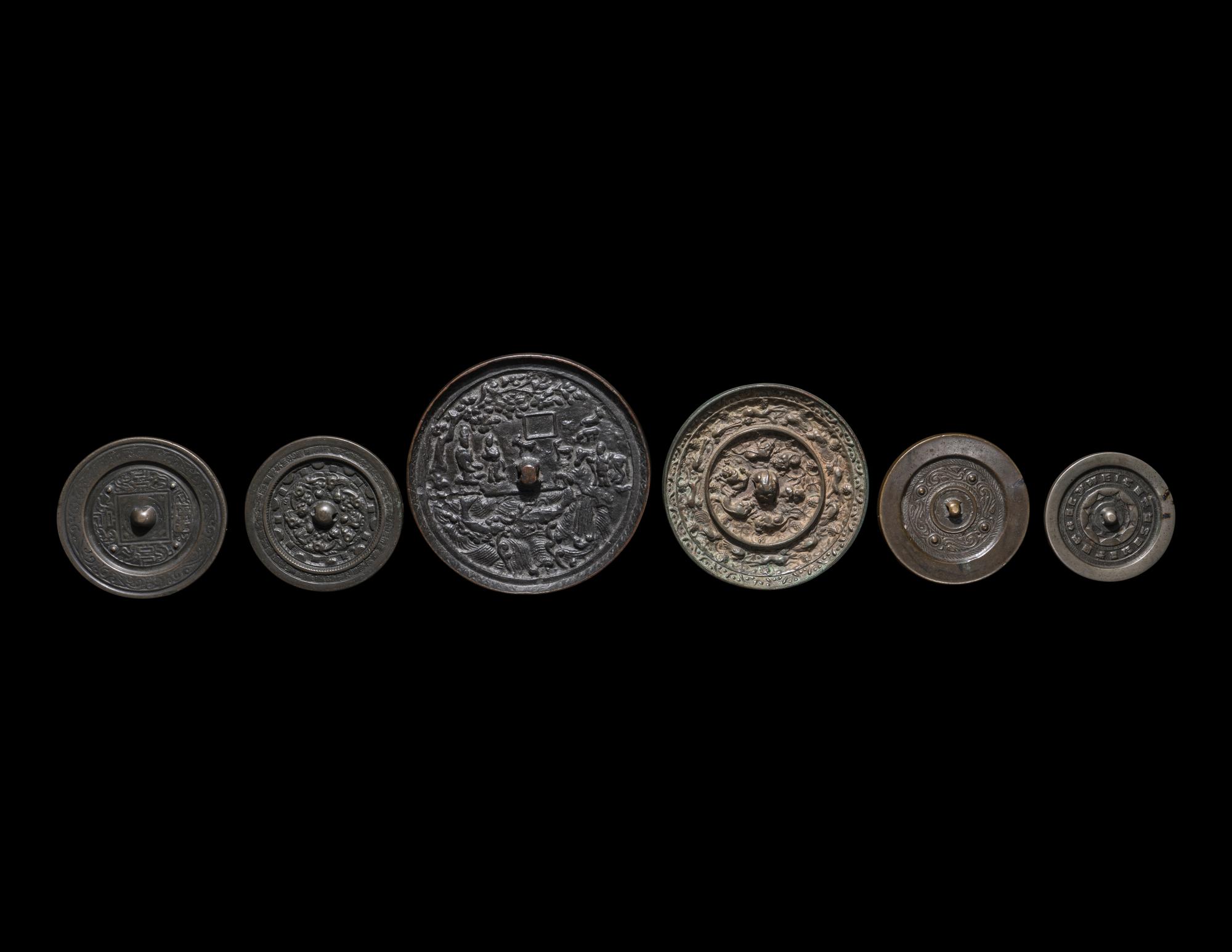 Six Chinese Bronze Mirrors