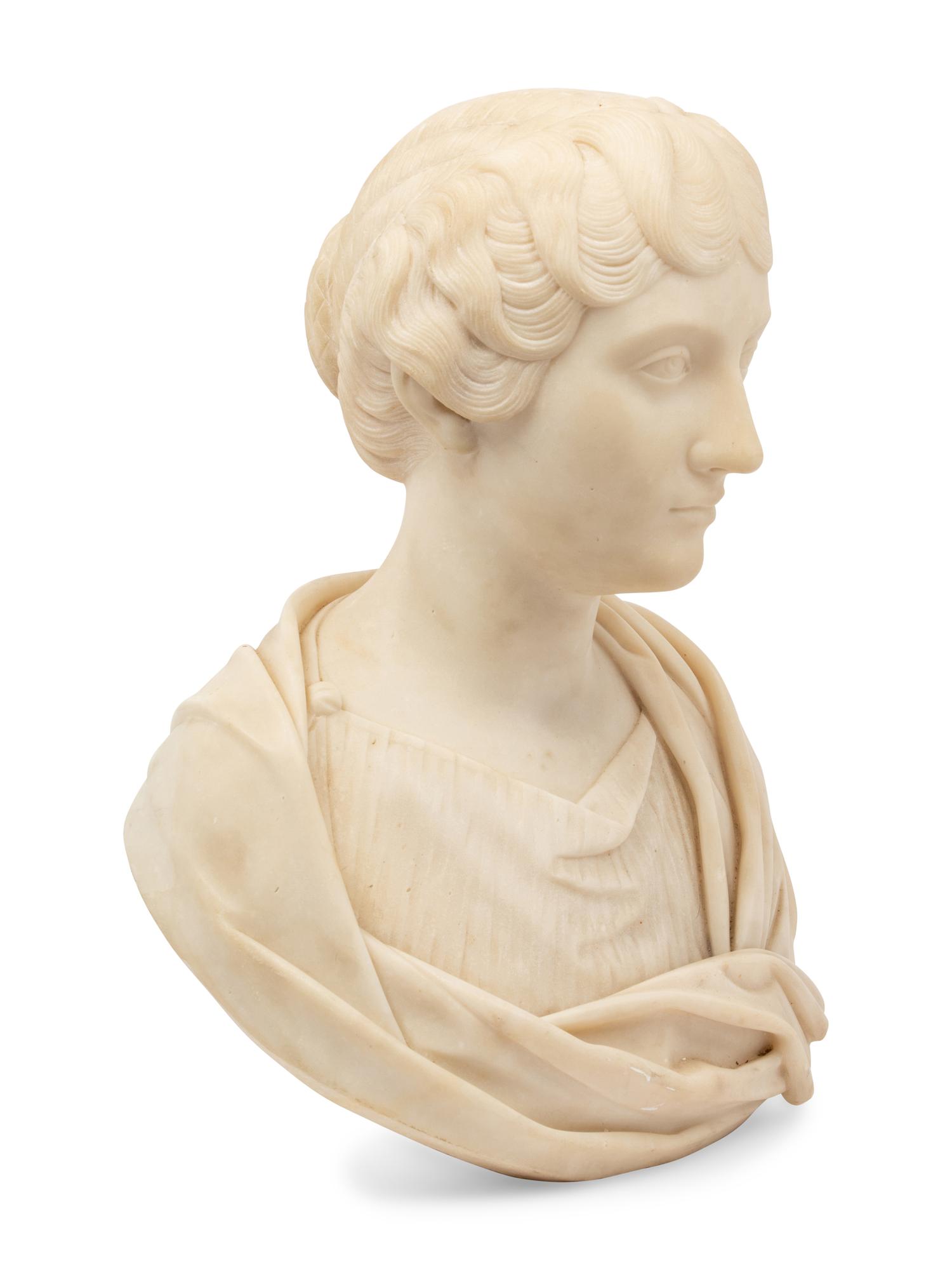 A Continental Marble Bust of a Woman