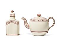 A Wedgwood Creamware Teapot and Teacaddy