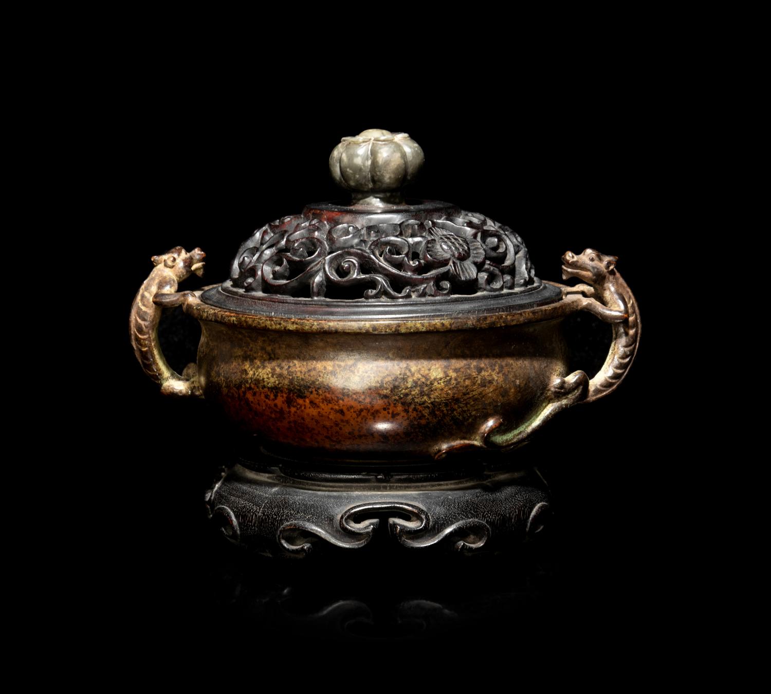 A Chinese Bronze Censer and Cover