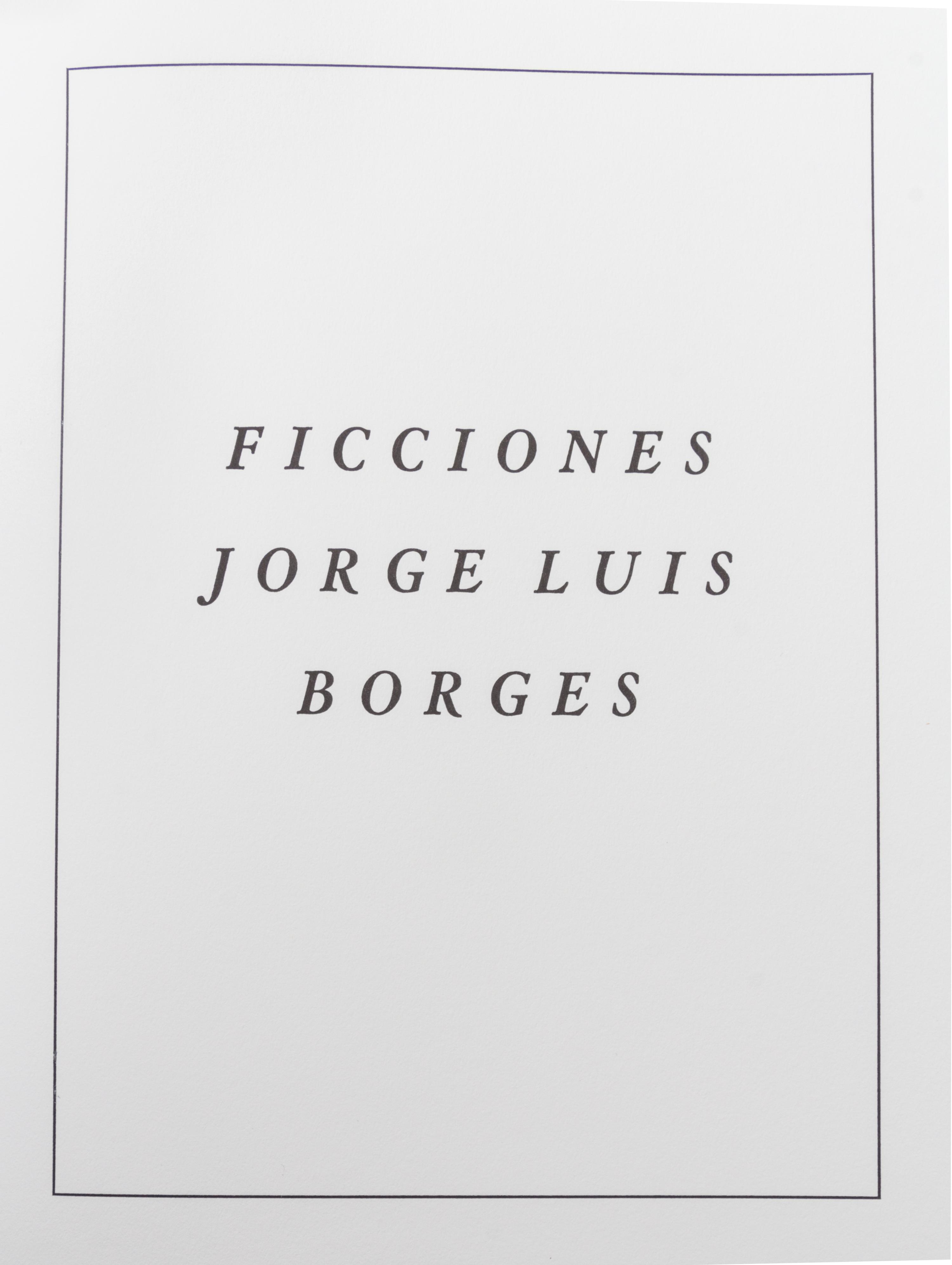 (LEWITT, SOL) BORGES, JORGE. Ficciones. Limited Editions Club, 1984. Limited, signed.
