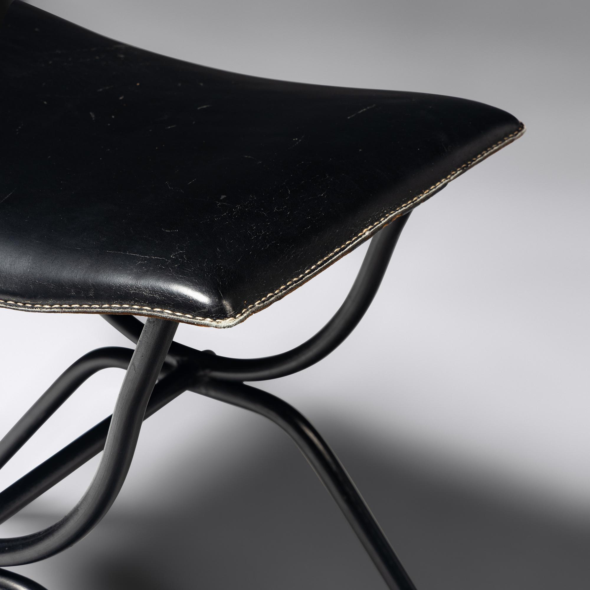 Leather Bench, c. 1950 France
