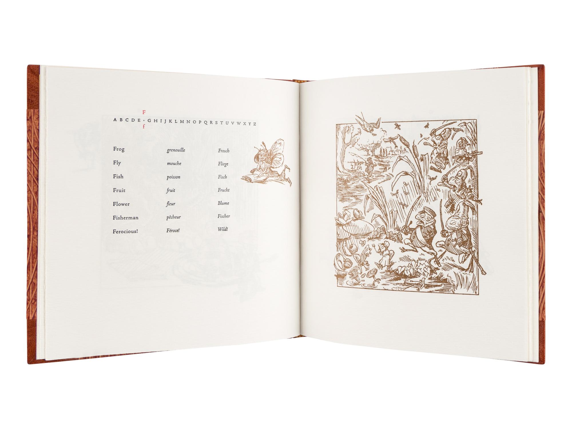[THORNWILLOW PRESS]. PONTIFELL, Charlotte & Savine. Alphababel: An Illustrated Tower of Languabets . [Newburgh, NY]: Thornwillow Press, 2001.