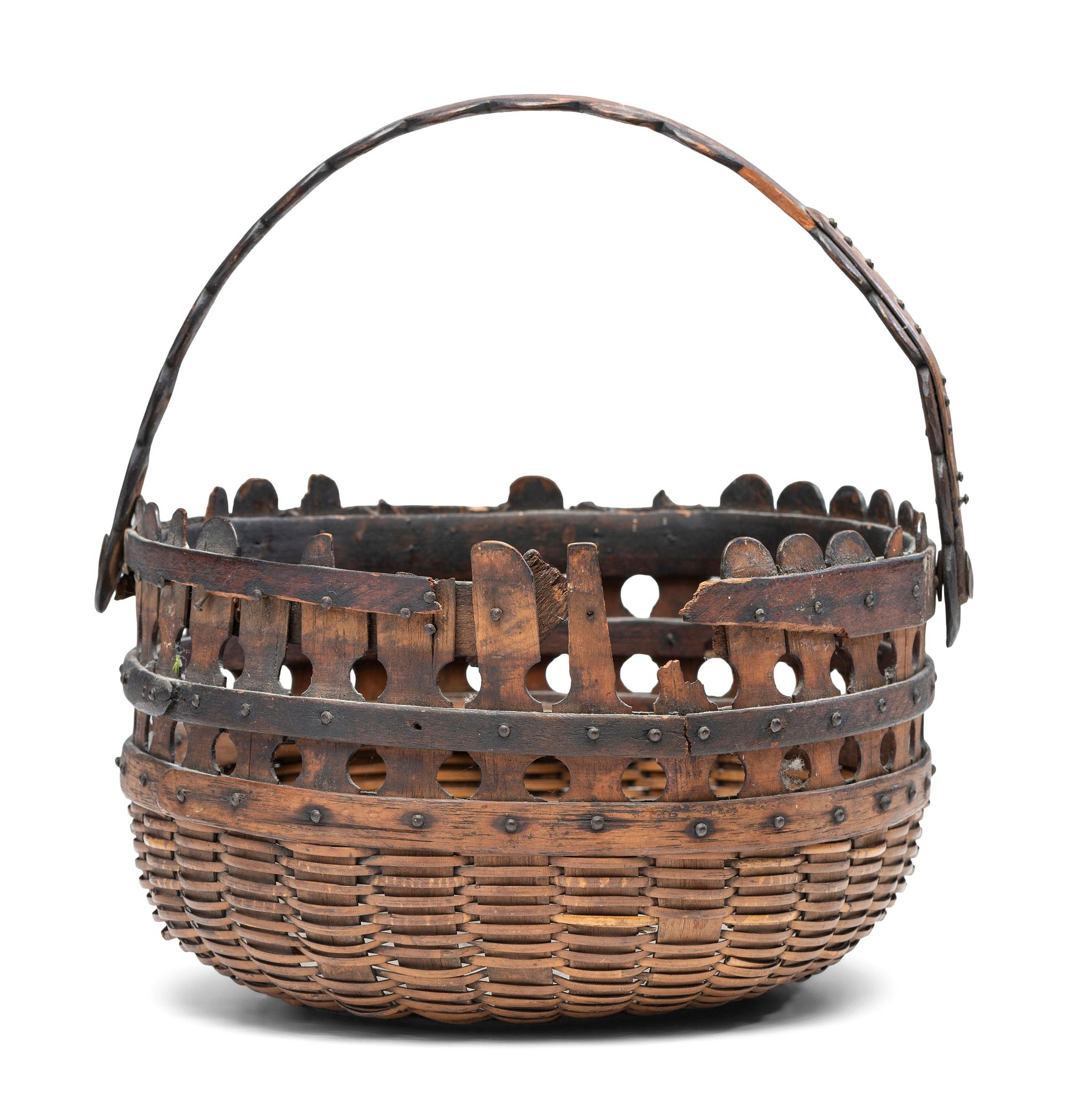 A Nantucket 'Double Lollipop' Woven Basket