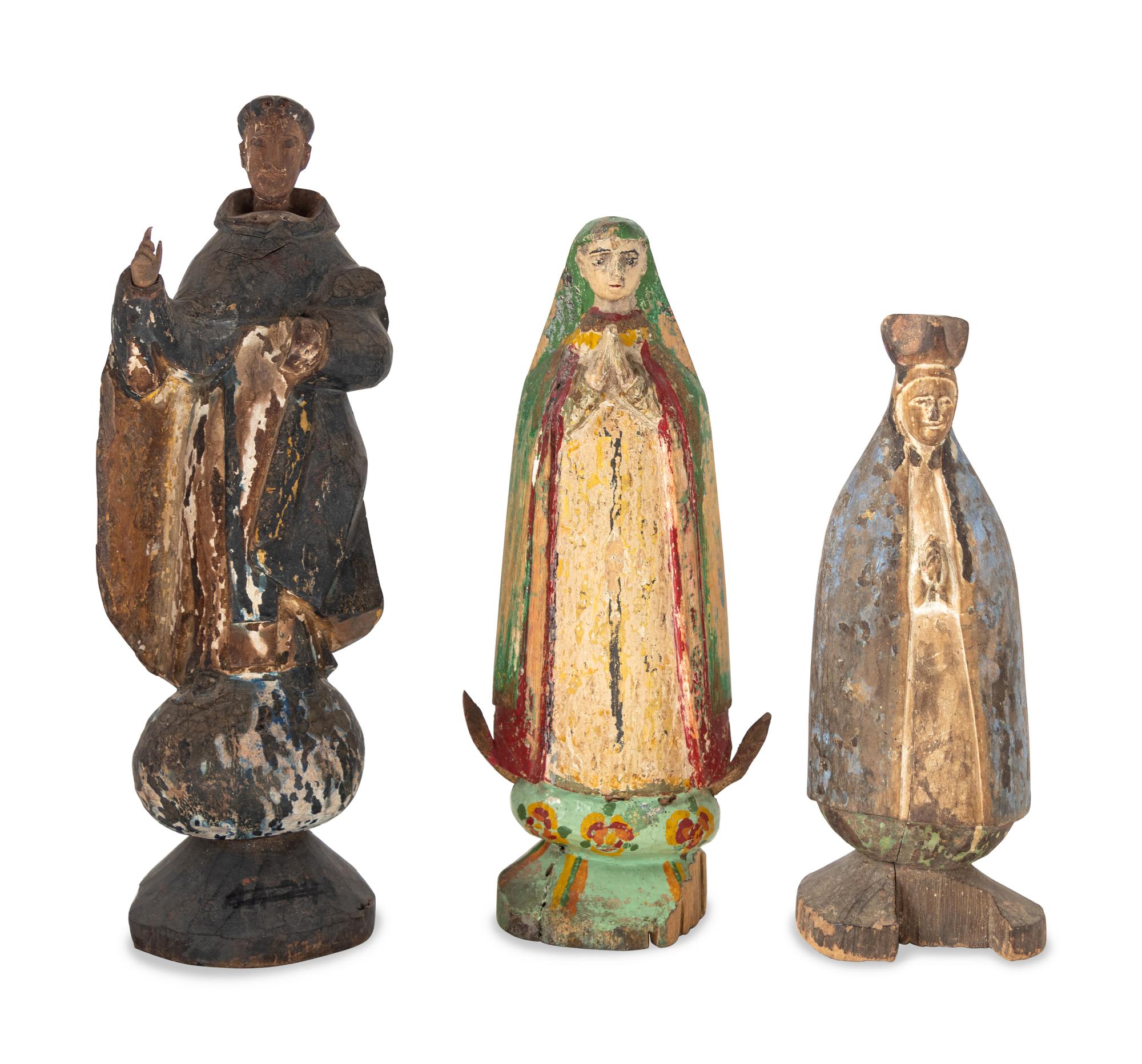 A Group of Three Saint Figures