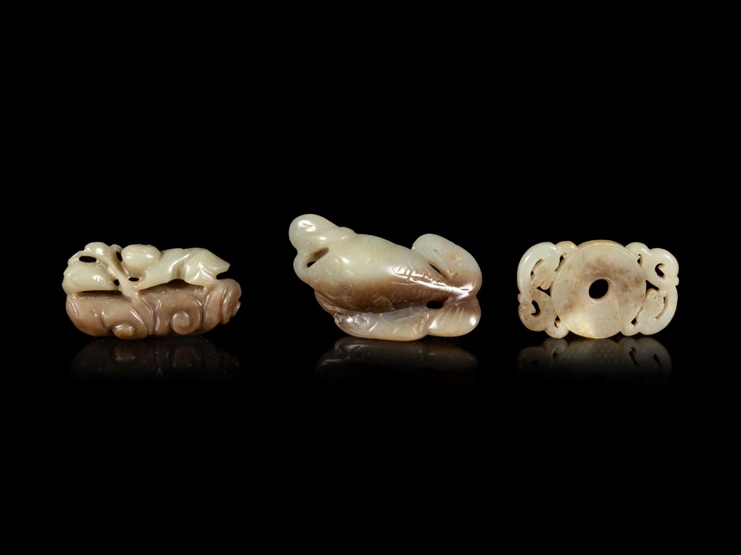 Nine Chinese Carved Jade Articles