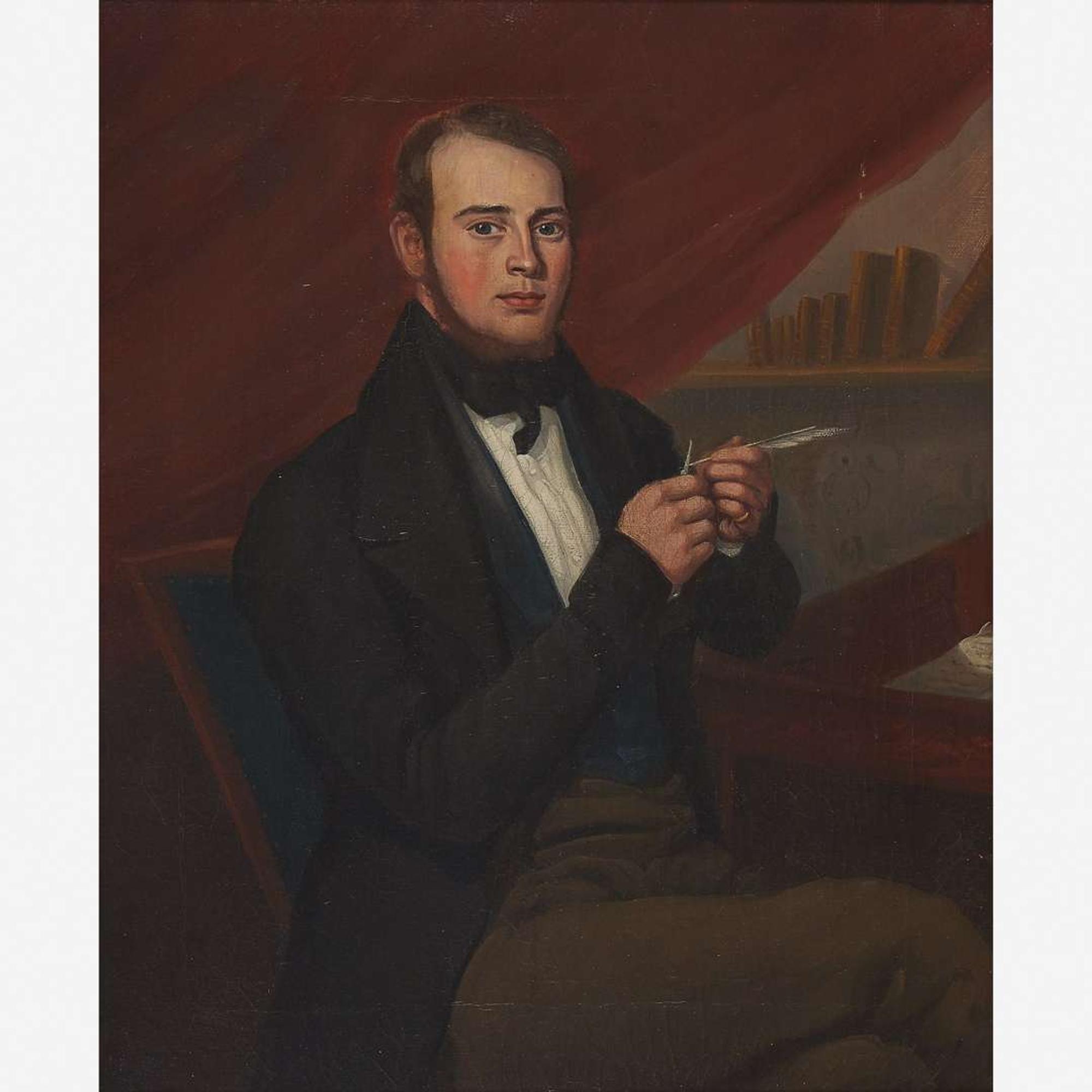 Philip John Ouless (English, 1817-1885) Pair of Portraits: Lady and Gentleman, dated "`1842"