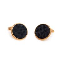 YELLOW GOLD AND BLACK HARDSTONE CUFFLINKS