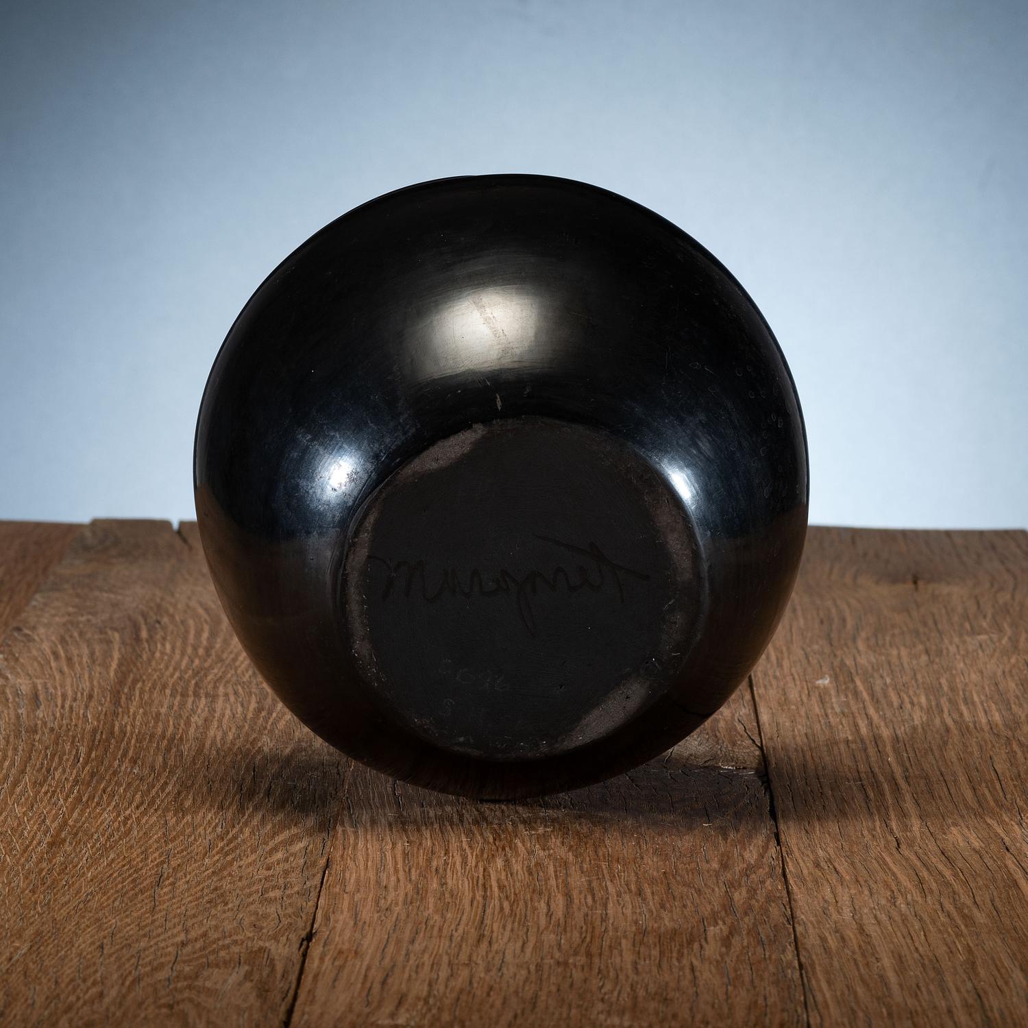 Carved Blackware Pottery Jar