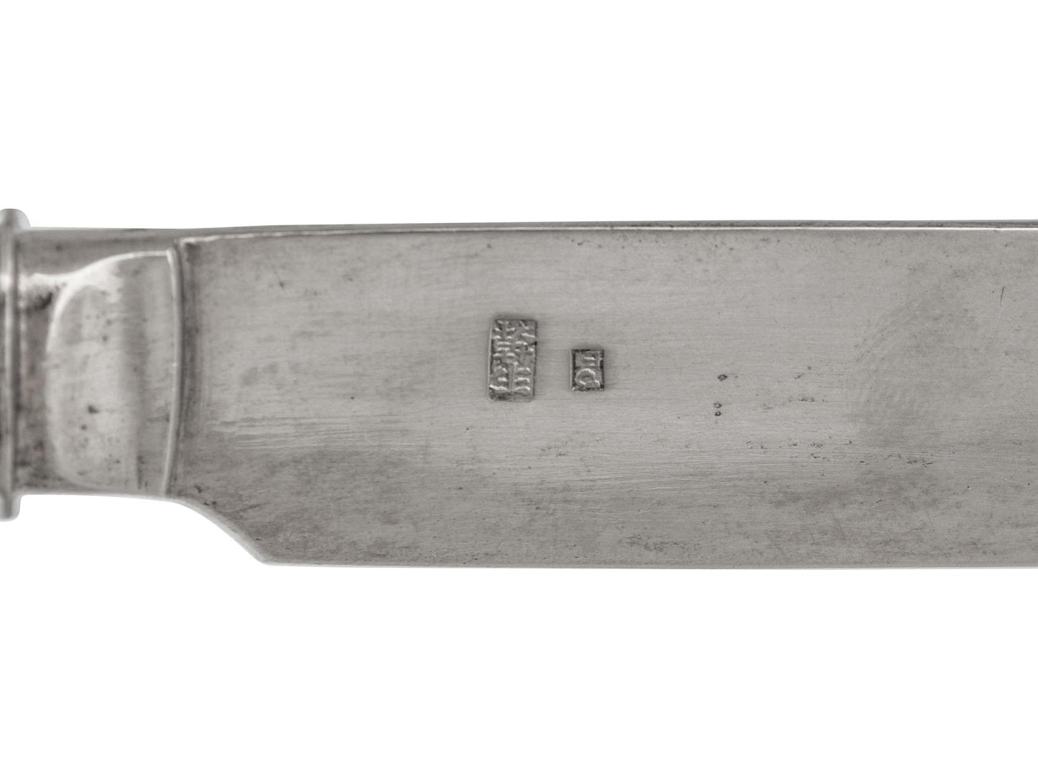 A Set of Six Chinese Export Silver Dessert Knives