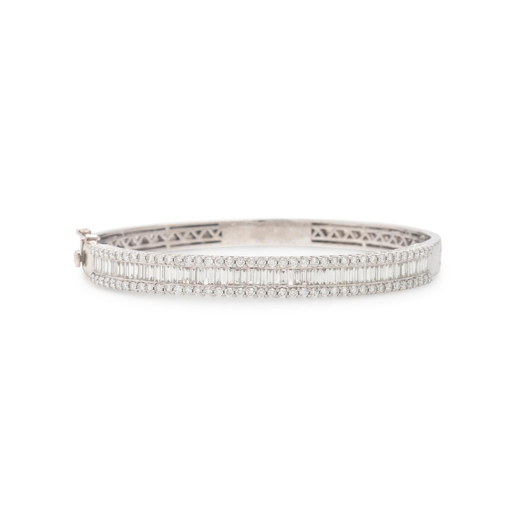 Diamond and White Gold Bangle Bracelet