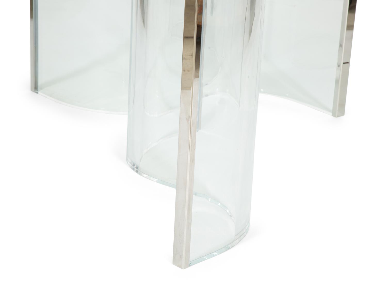A Contemporary Acrylic and Glass Dining Table