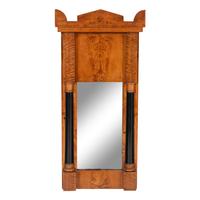 A Biedermeier Maple and Part Ebonized Mirror