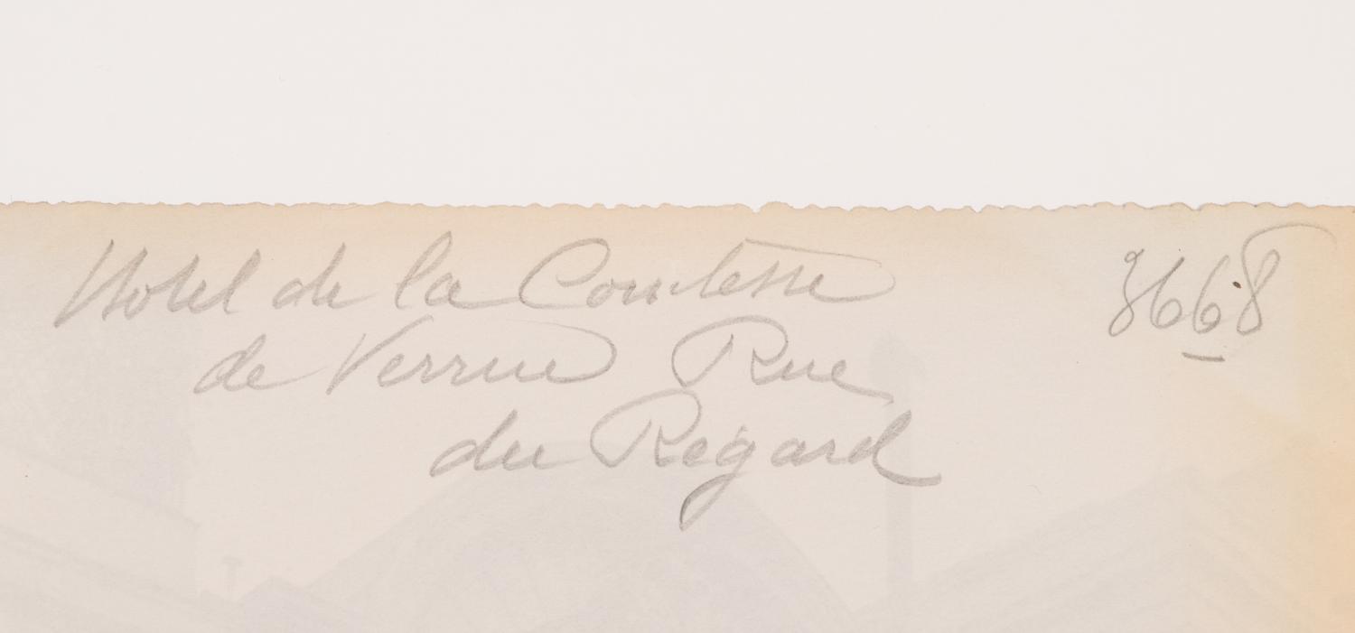 A group of three photographs ( Hôtel de la Comtess de Verrue, rue du Regard , 1899; Hôtel de Gouffier, rue de Varenne 56 , 1899-1900; Hôtel d'Argouges, rue Seguier 16 , 1900)
