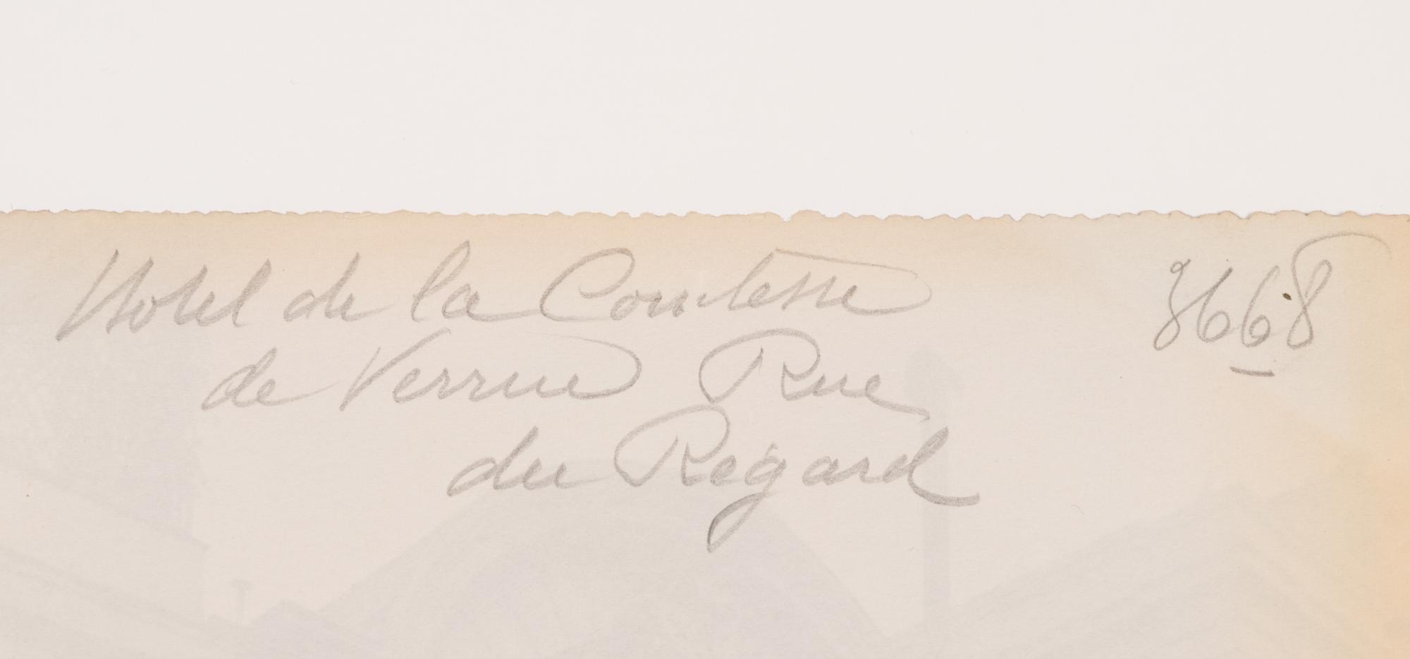 A group of three photographs ( Hôtel de la Comtess de Verrue, rue du Regard , 1899; Hôtel de Gouffier, rue de Varenne 56 , 1899-1900; Hôtel d'Argouges, rue Seguier 16 , 1900)