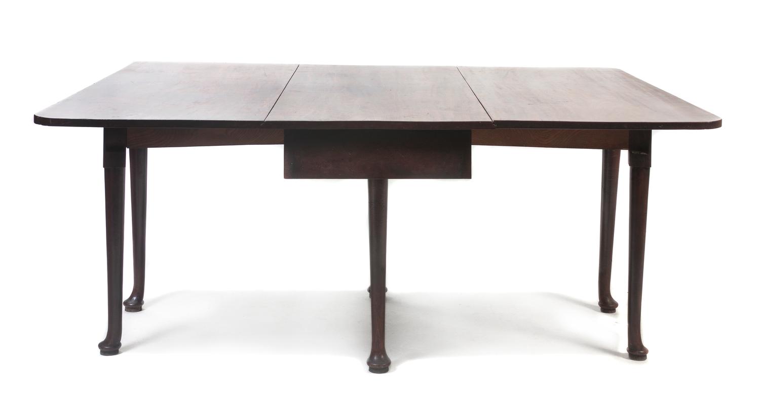 A George III Mahogany Gate-Leg Table, Height 27 1/2 x width 65 x depth 50 3/4 inches (open).