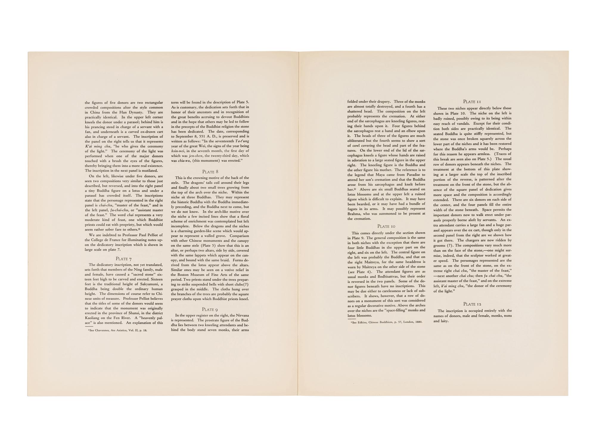 [BUDDHIST SCULPTURE] ART INSTITUTE OF CHICAGO. A Buddhist Stele of the Wei Dynasty: Oriental Publications No. 1. Chicago: The Art Institute of Chicago, 1927.
