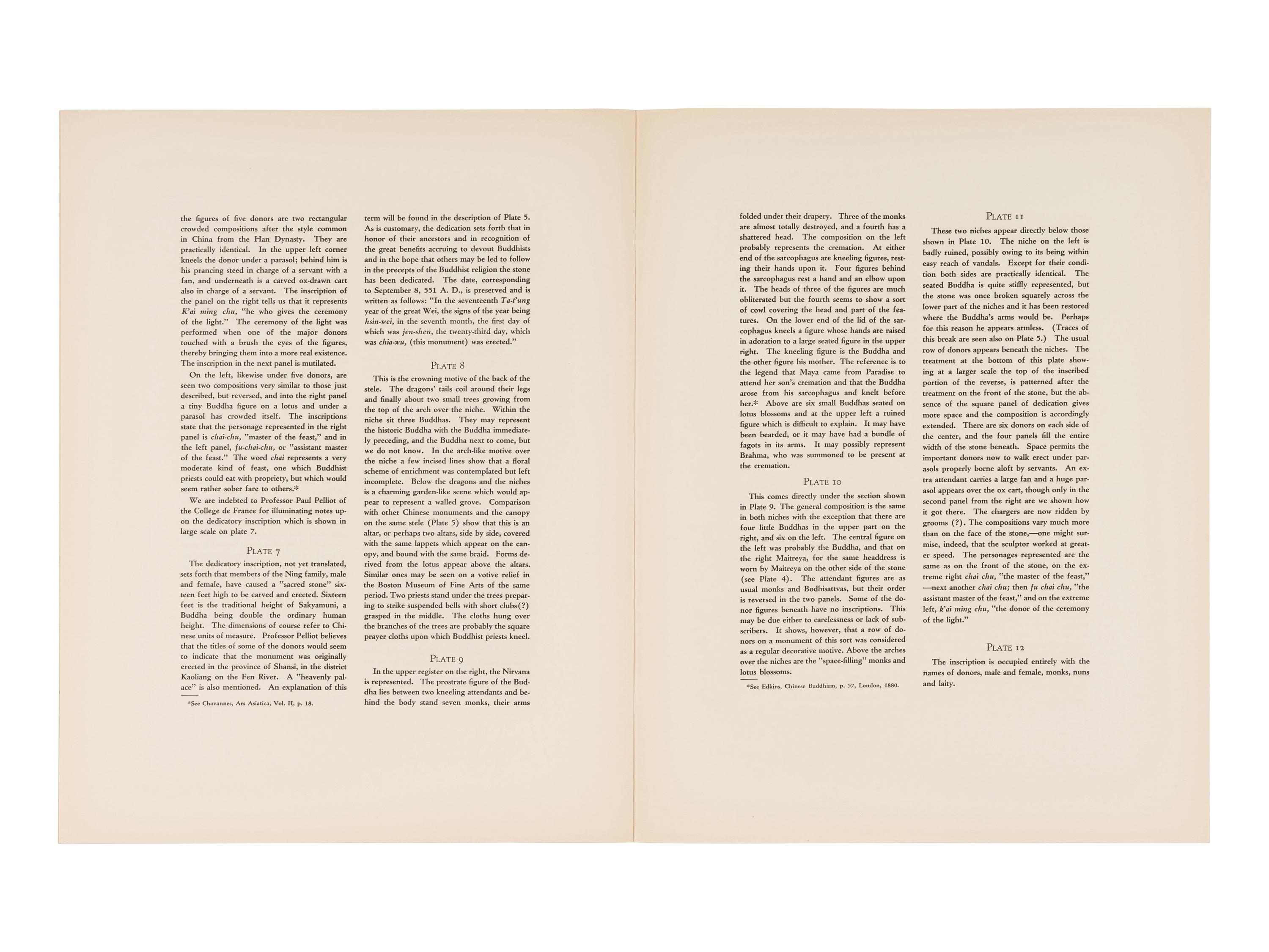 [BUDDHIST SCULPTURE] ART INSTITUTE OF CHICAGO. A Buddhist Stele of the Wei Dynasty: Oriental Publications No. 1. Chicago: The Art Institute of Chicago, 1927.
