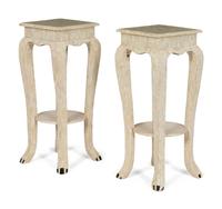 A Pair of Tessellated Bone Veneered Stands
