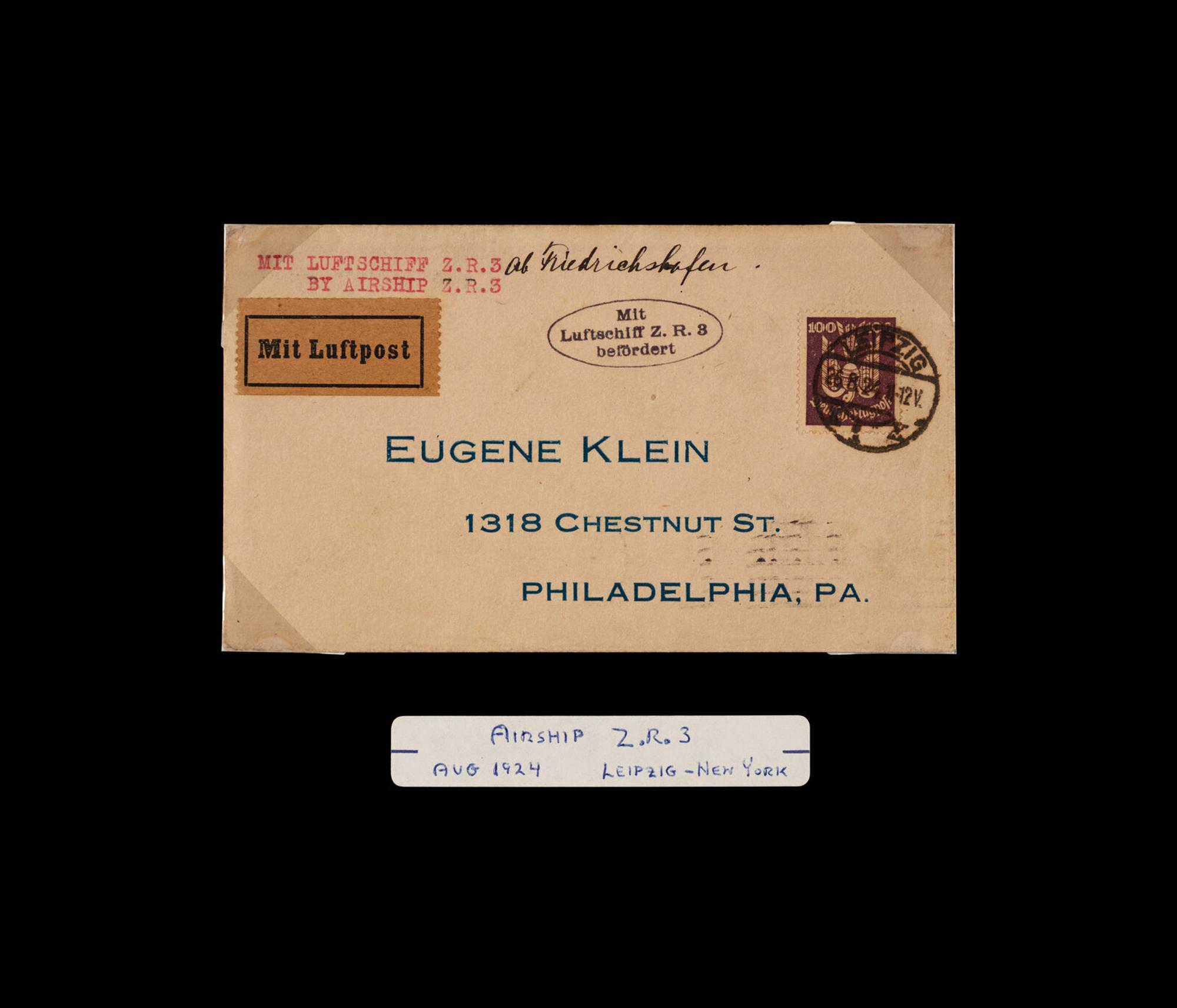 [FLIGHT COVER] Germany. 1924, October 12, U.S. Navy Dirigible ZR-3 [USS Los Angeles] Arrival from Germany (AAMC Z-41)