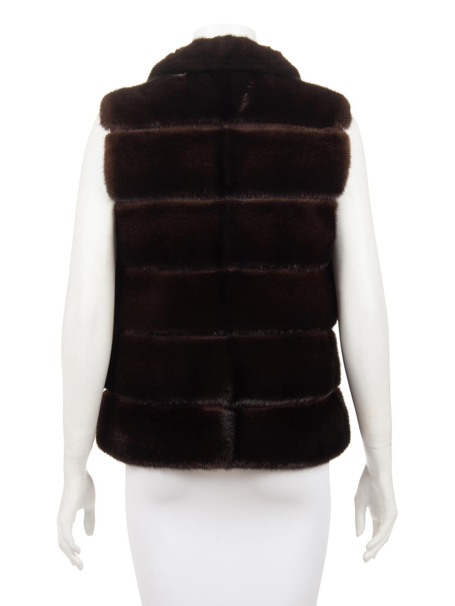 J. Mendel Mink and Suede Zip Front Vest