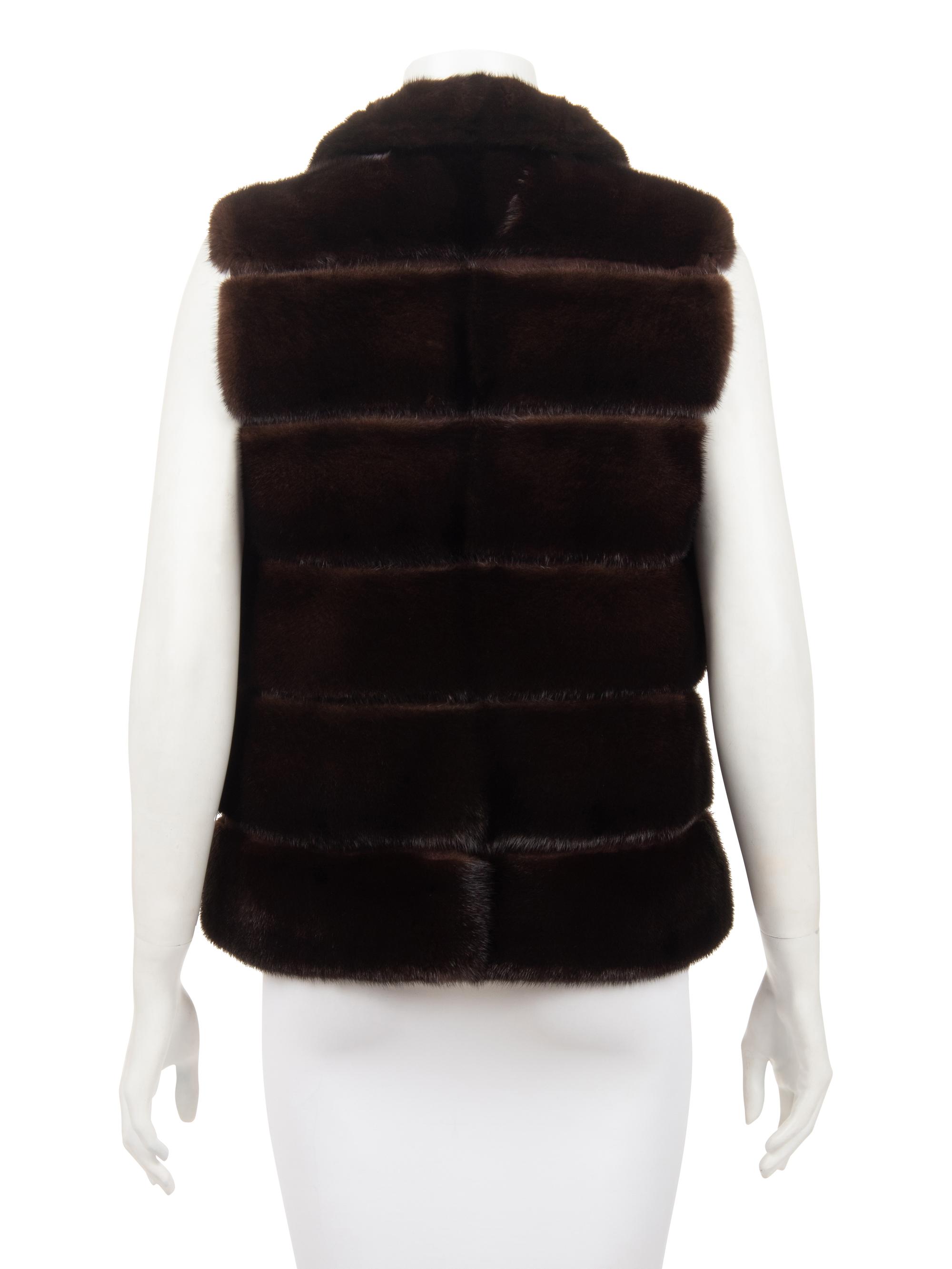 J. Mendel Mink and Suede Zip Front Vest