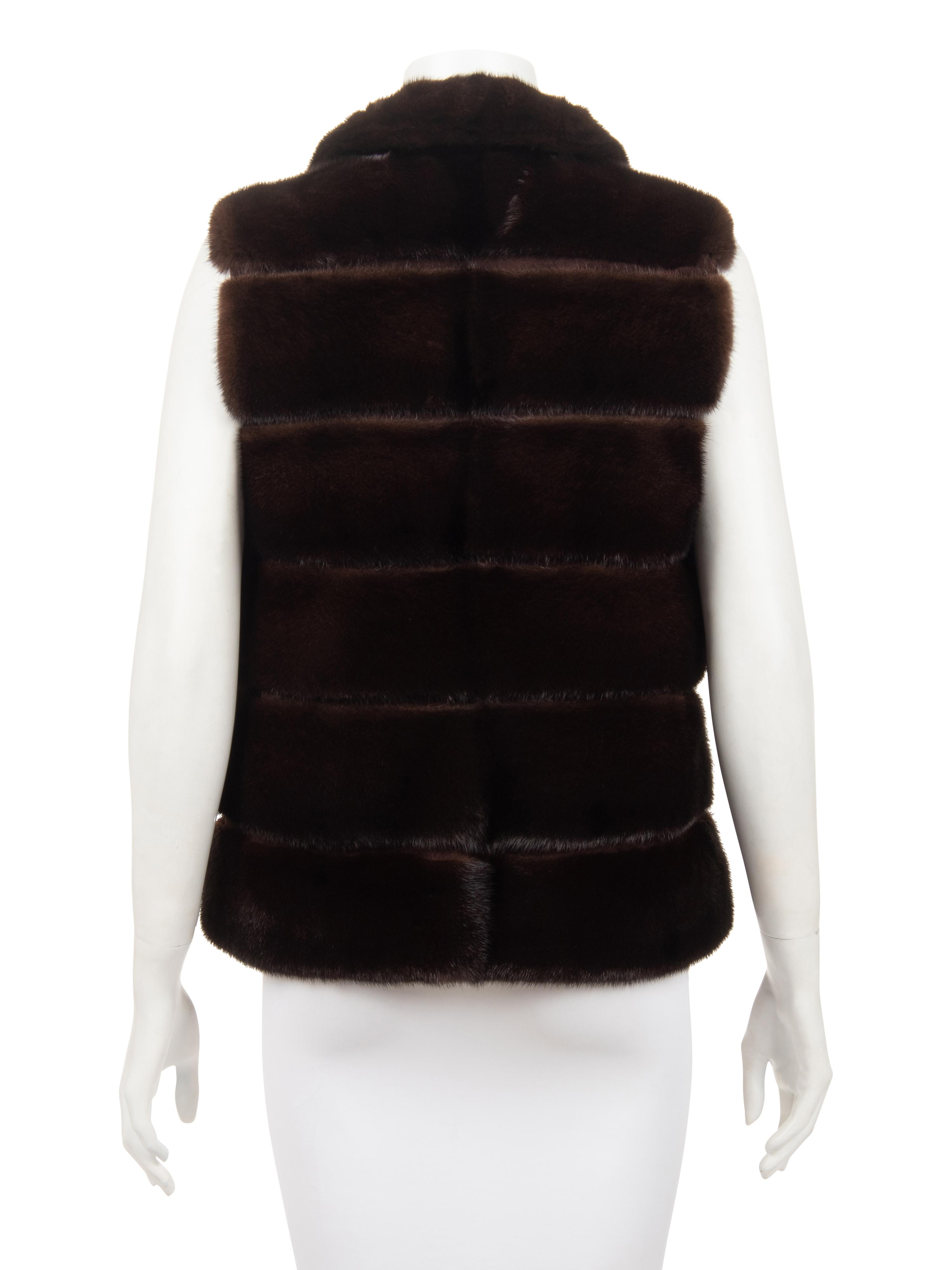 J. Mendel Mink and Suede Zip Front Vest