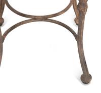 A Pair of Patinated Metal Garden Chairs and Side Table