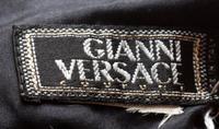 A Gianni Versace Leather Embellished Vest with Silk Tie Front, Size 40.