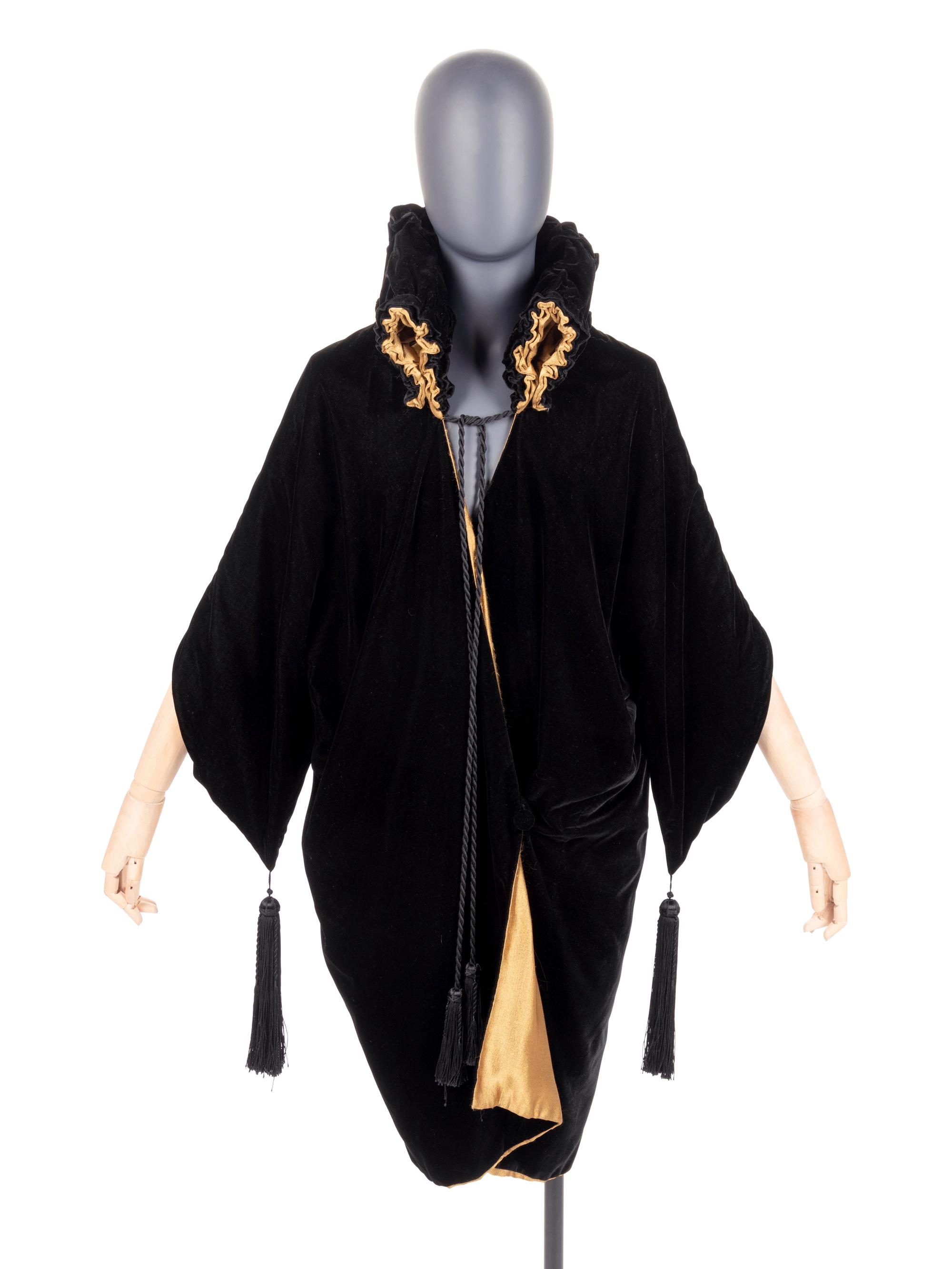 Liberty & Co. Silk Velvet Evening Coat with Tassels, 1910-20s