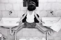 Ruth Orkin (1921-1985) Tirza on Sinks, Israel, 1951