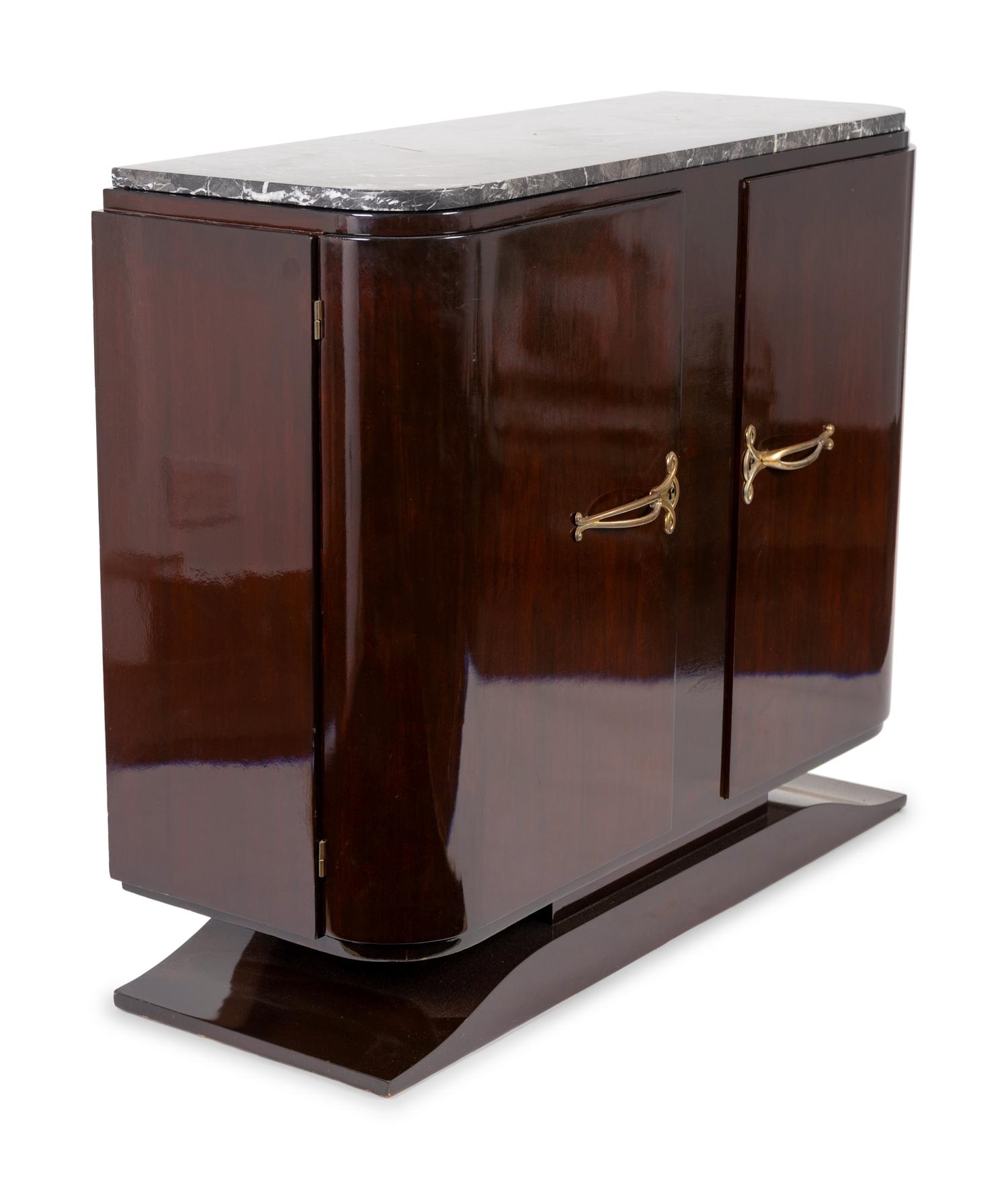 A French Art Deco Rosewood Marble Top Cabinet — CIRCA 1930