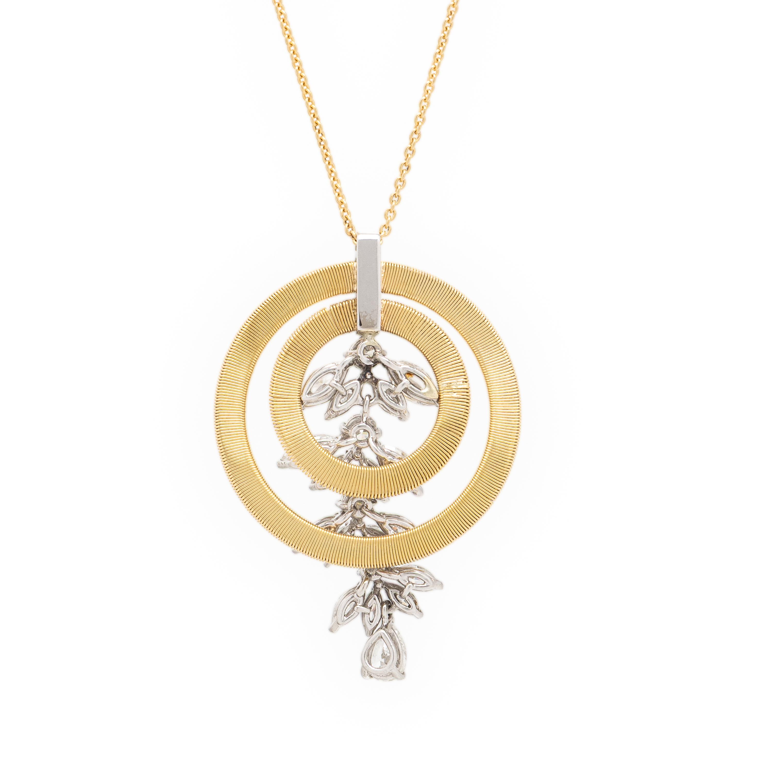 Marco Bicego, Diamond and Yellow Gold Pendant Necklace