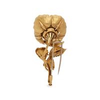YELLOW GOLD AND GEMSTONE FLOWER BROOCH