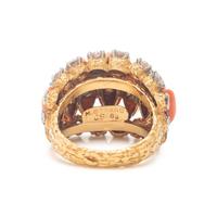 M. Gérard, Coral, Diamond, and Yellow Gold Demi Parure