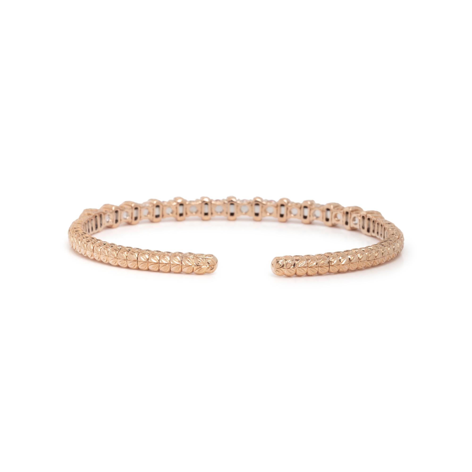 ROSE GOLD, PINK SAPPHIRE AND DIAMOND BANGLE BRACELET