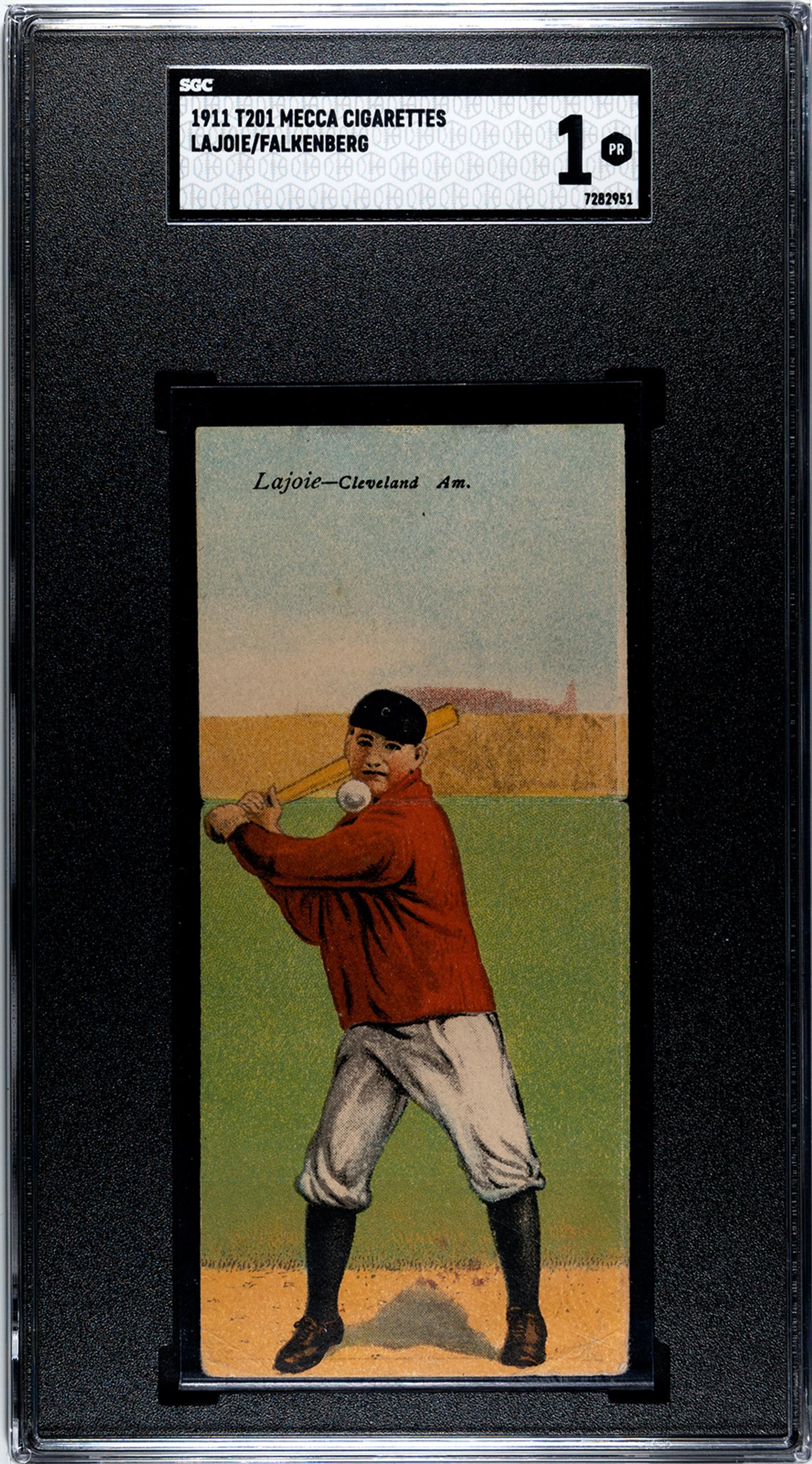A 1911 Mecca Cigarettes T201 Napoleon Lajoie Double Folder Baseball Card (SGC 1)