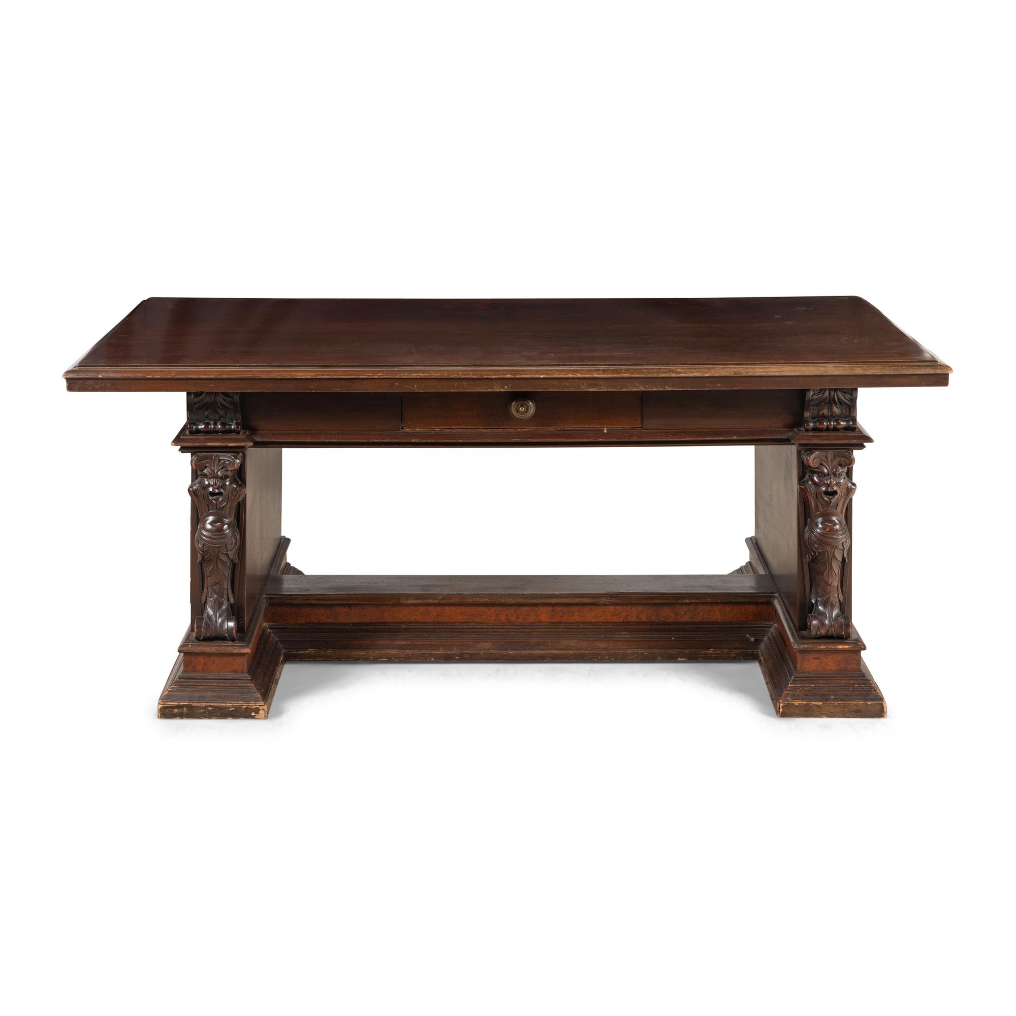 An Italian Walnut Library Table