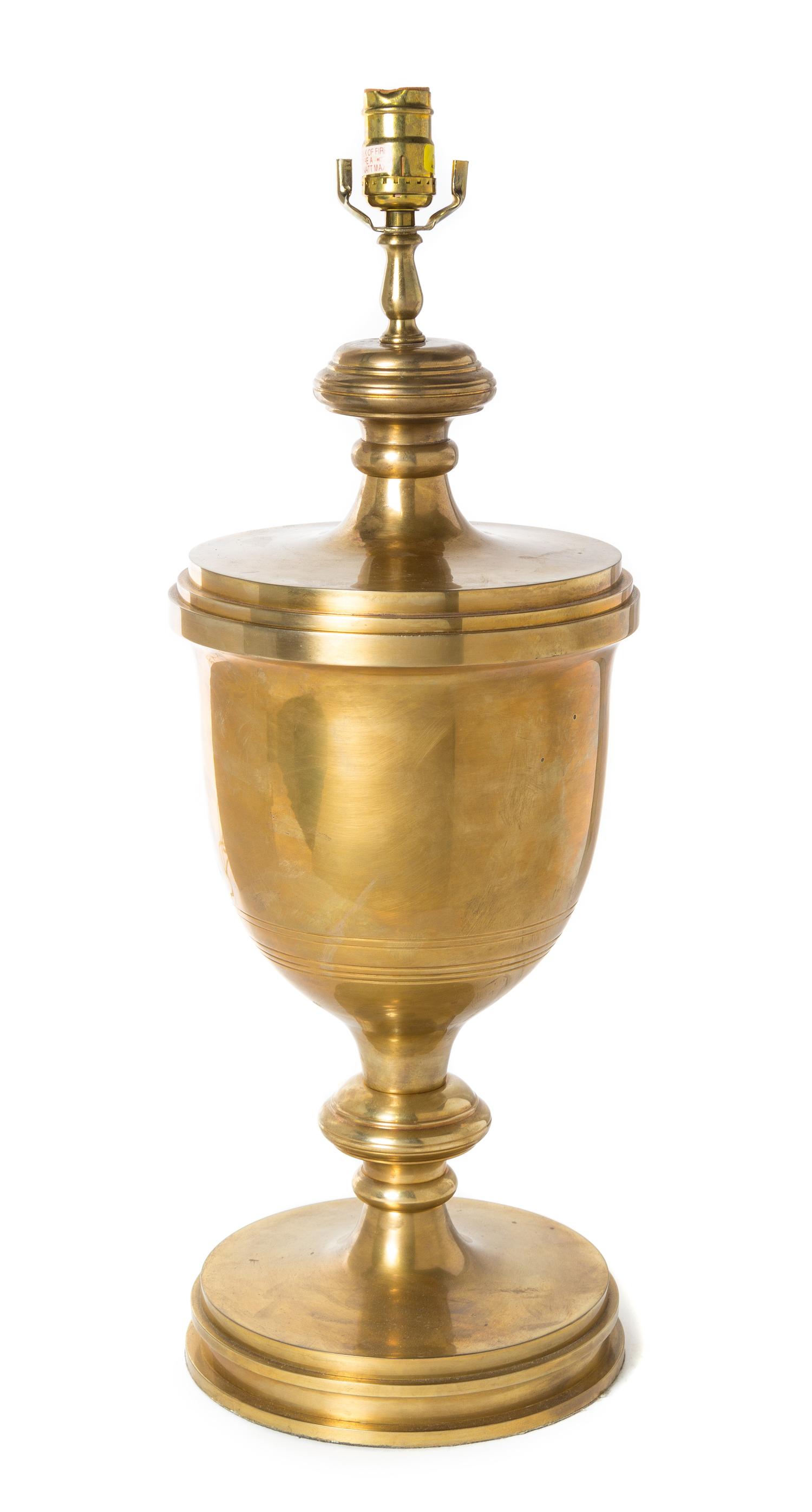 A Chapman Brass Table Lamp Height overall 25 inches. — 20TH CENTURY