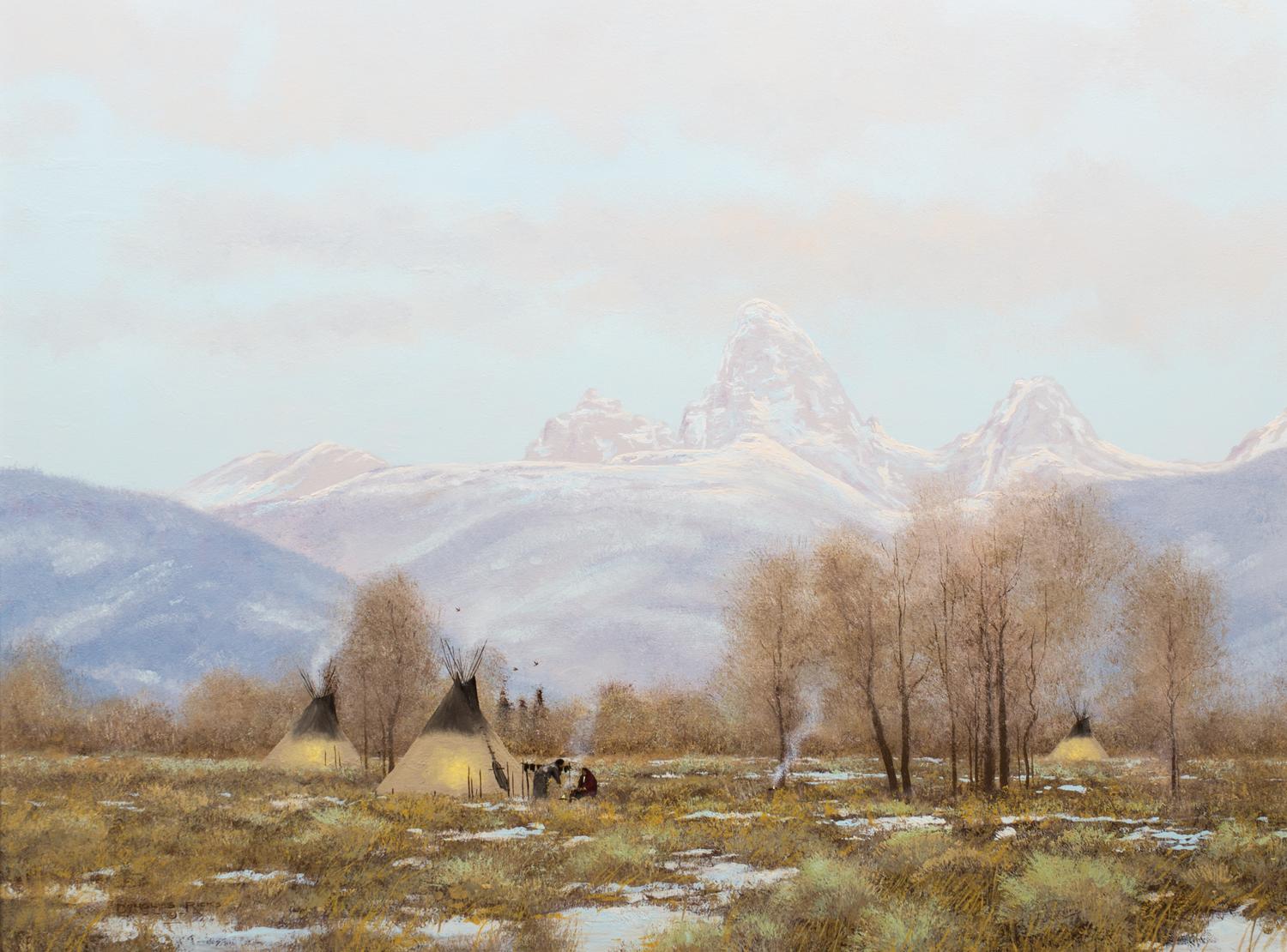 Douglas Rick, (American, 1954-2003), Indian Winter Camp
