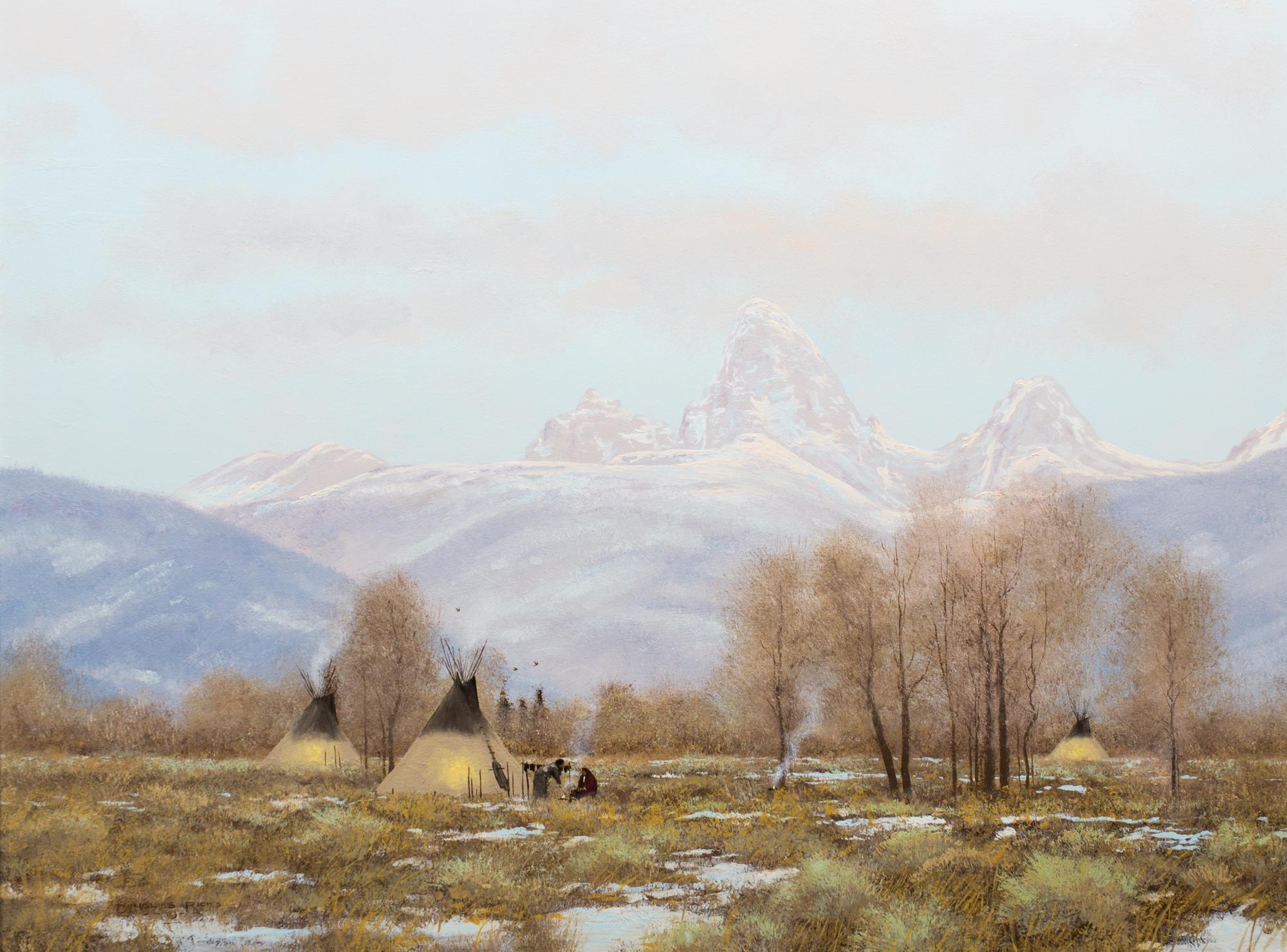 Douglas Rick, (American, 1954-2003), Indian Winter Camp