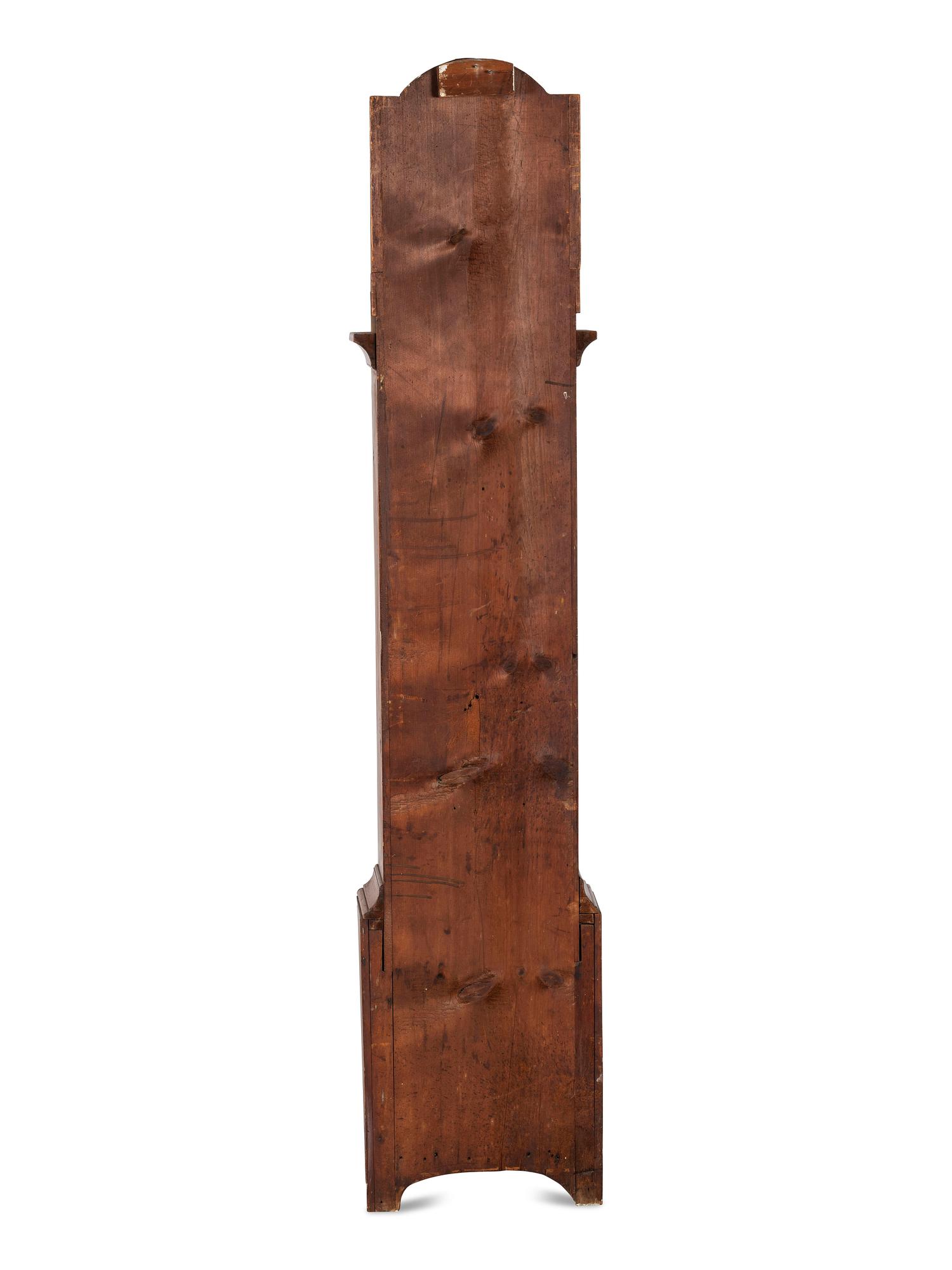 A Federal Fret Carved Pine Tall Case Clock