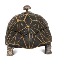 An Anthony Redmile Silver-Plate, Resin and Hardstone Sculpted Tortoise Box