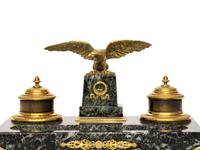 An Empire Style Gilt Metal and Marble Encrier