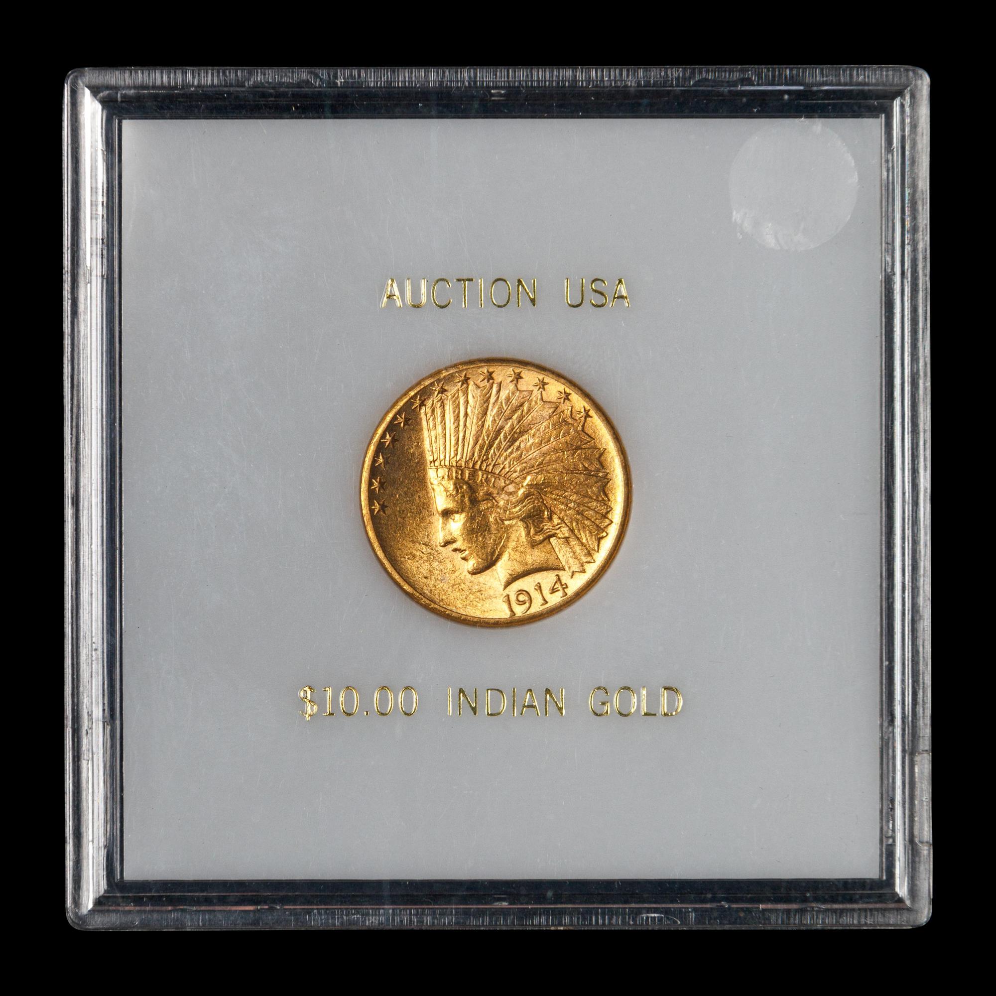 A 1914-D Indian Head $10 Gold Coin