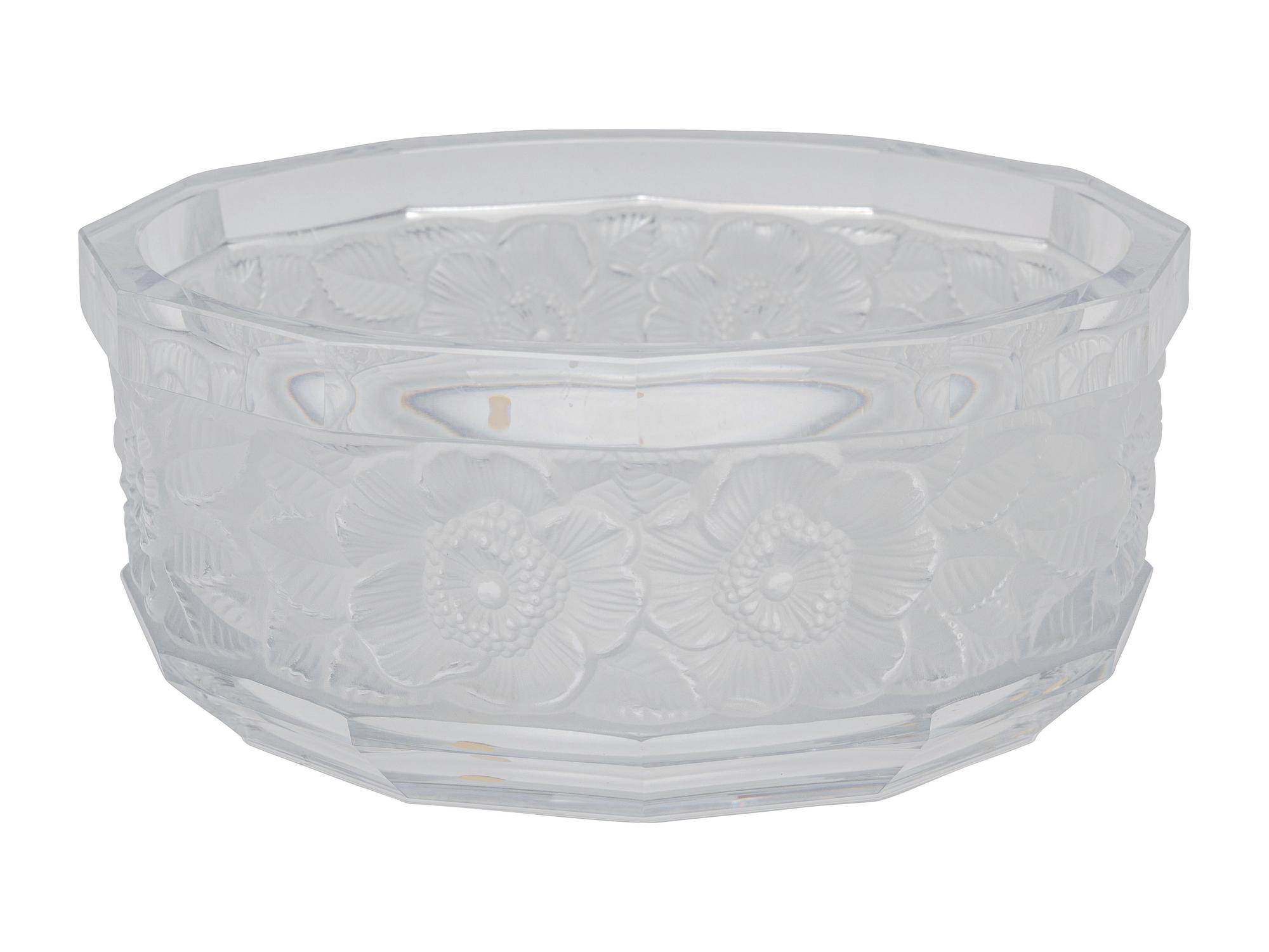 A Lalique- Style Molded and Frosted Glass Bowl