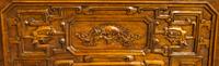 A Chinese Carved Hardwood and Hardstone Inset Six-Panel Floor Screen