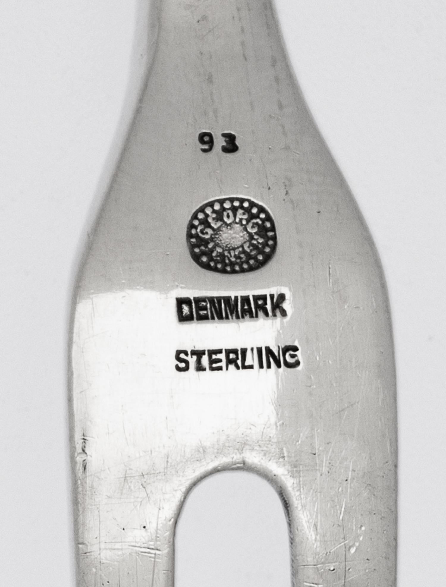 A Georg Jensen Silver Cold Meat Fork