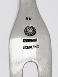 A Georg Jensen Silver Cold Meat Fork